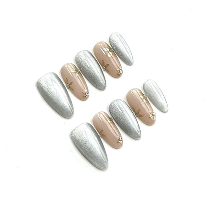 Dekorativer Glamour Press-On Nagelset