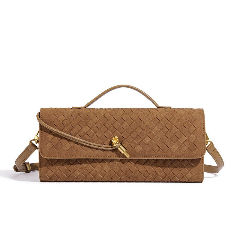 Skulptierte Wildleder-Clutch-Tasche Brehn