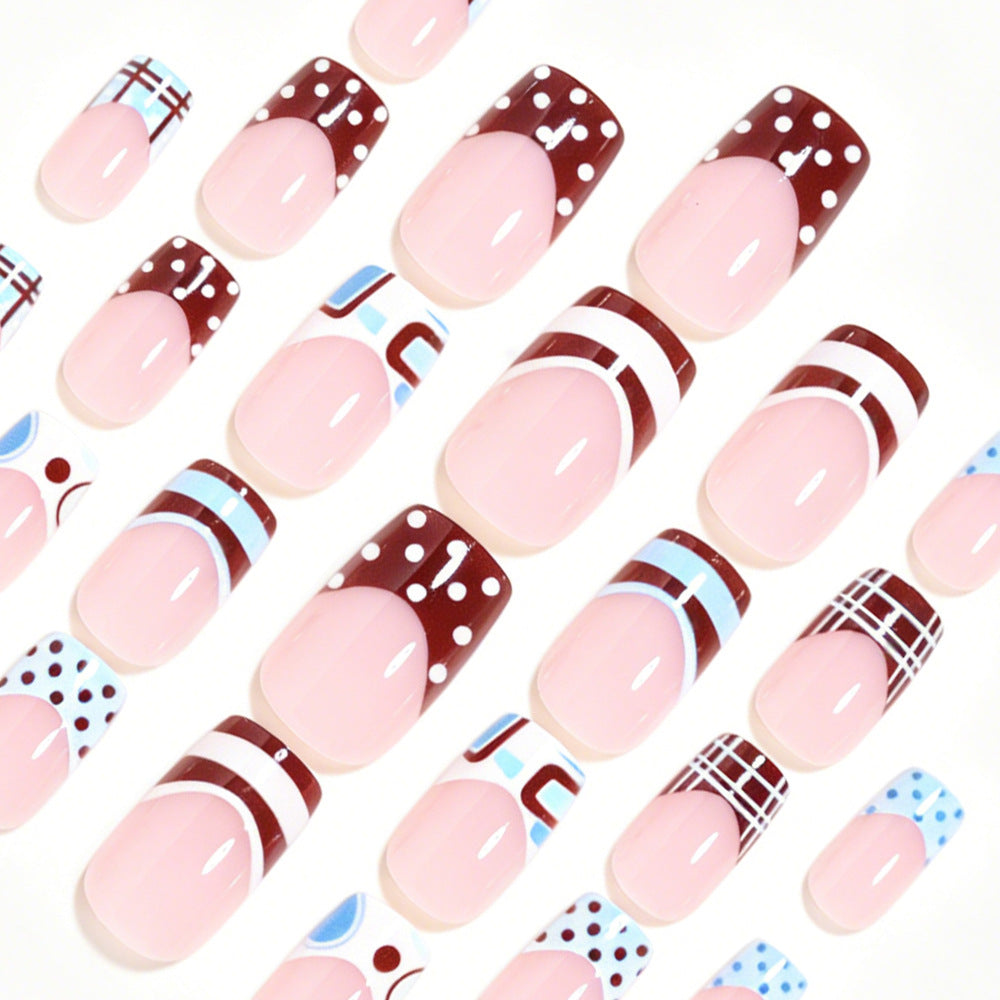 Künstlerisches French Tip Nageldesign Brehn 1788858466
