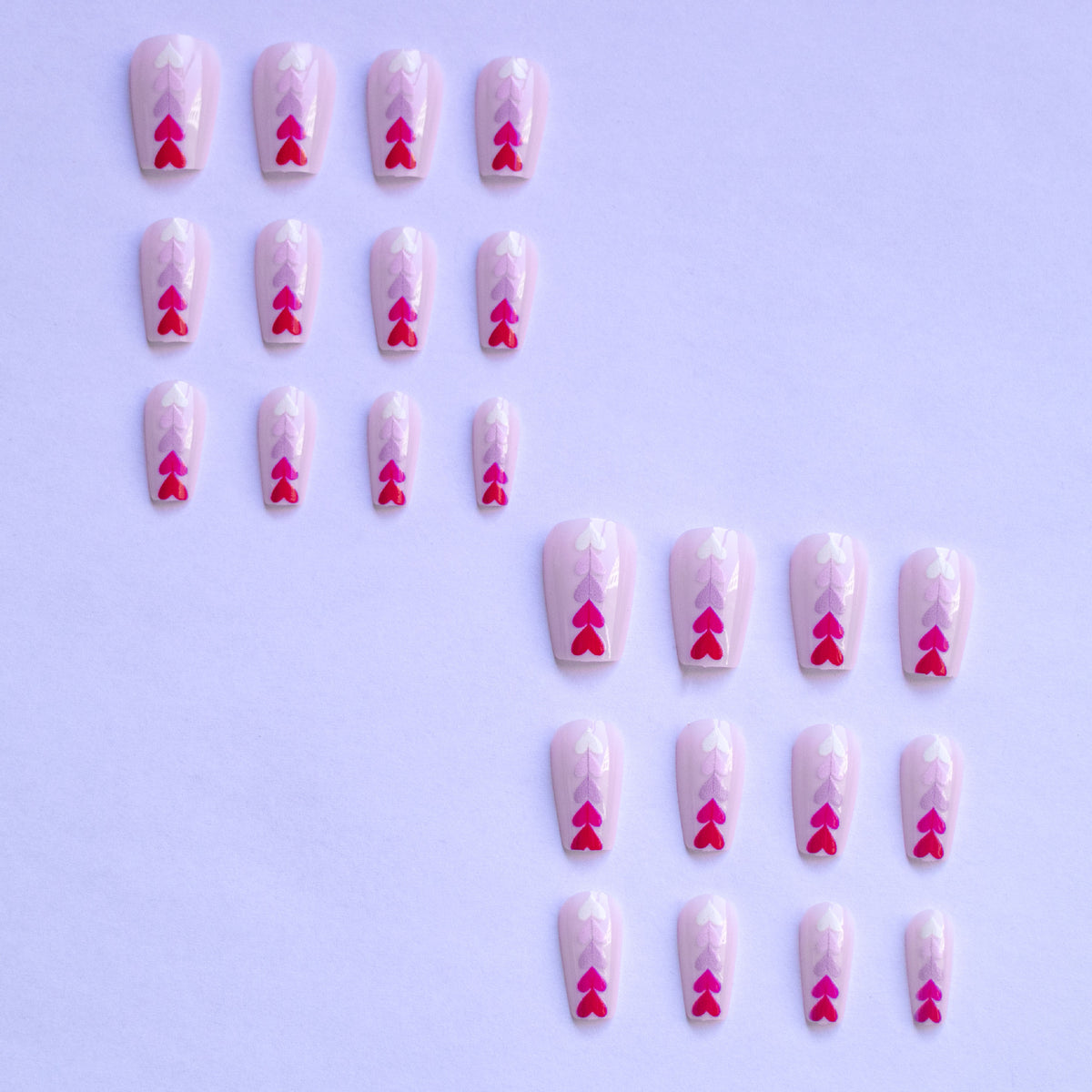 Herz-Design Press-On Nail Set Brehn