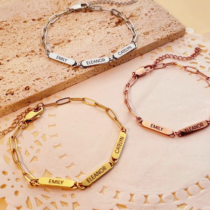Brehn | Personalisierte Familiennamen Paperclip Armband