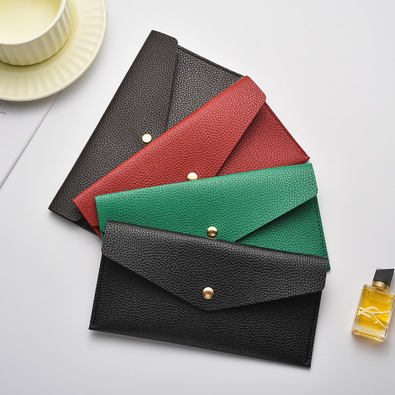 Elegante Texturierte Leder Clutch Wallet Brehn