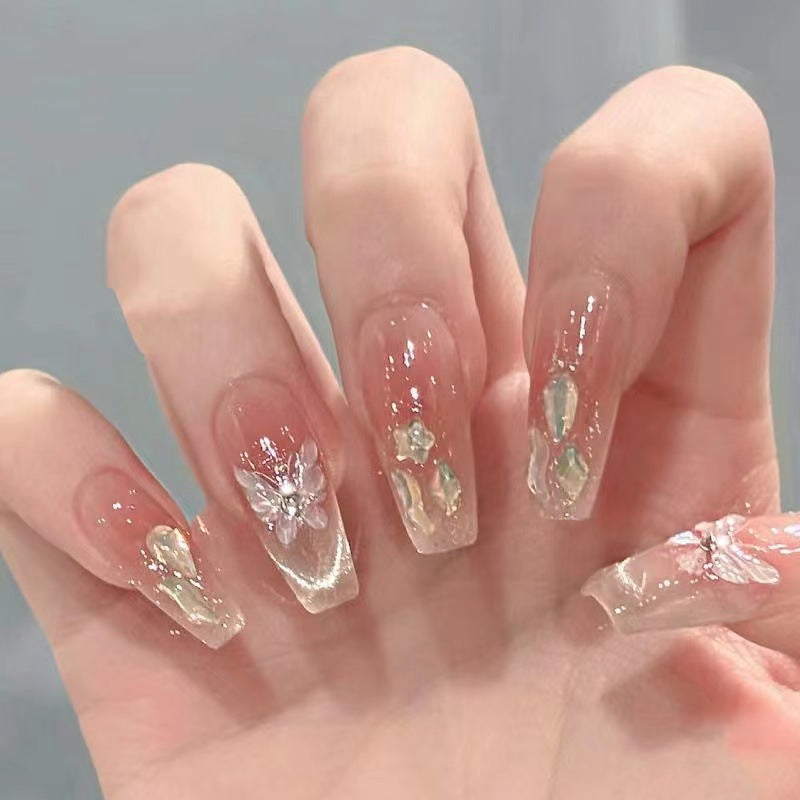 Elegante dekorative Press-On Nail Set Brehn