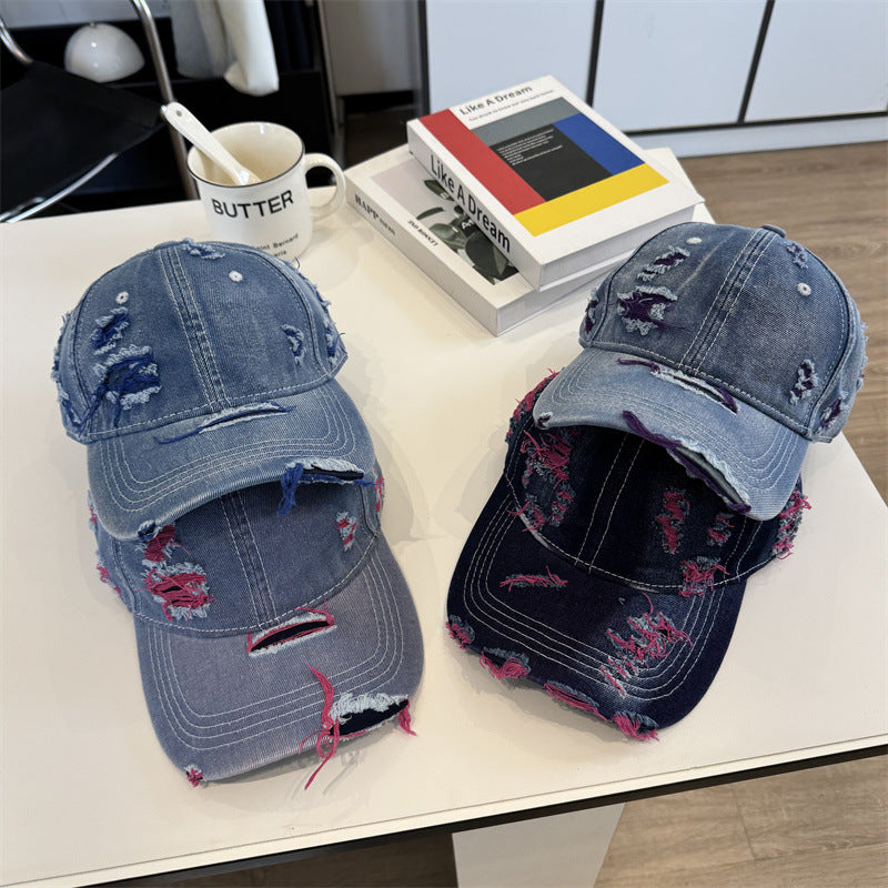 Damen Destroyed Denim Baseball Cap Brehn