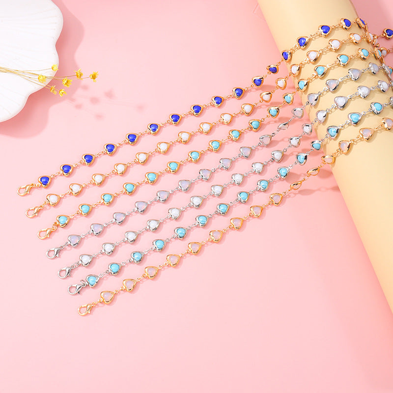 Herzförmige Edelstein Choker Halskette Brehn