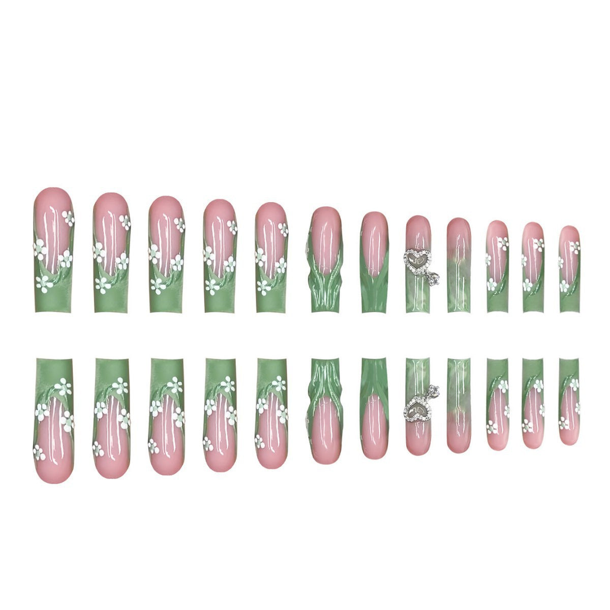 Dekorativer floral-akryl-nagelset Brehn