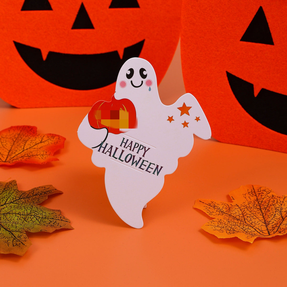 Stehende Halloween-Tischdekoration aus stabilem Karton Geisterfigur mit integriertem Aufsteller
