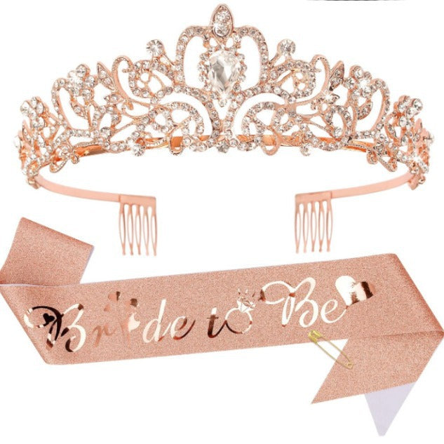 Damen Elegante Tiara mit Personalisiertem Sash Brehn