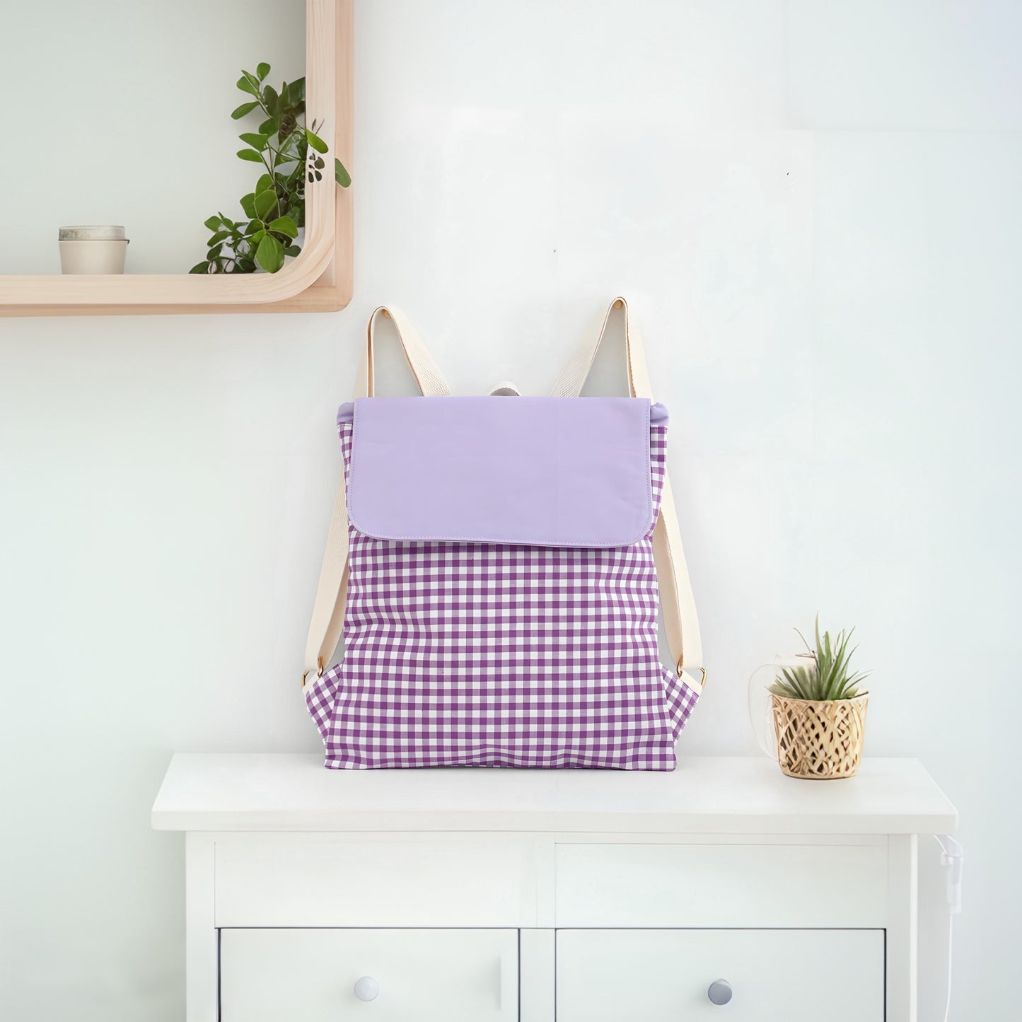 Rucksack mit Karomuster Brehn