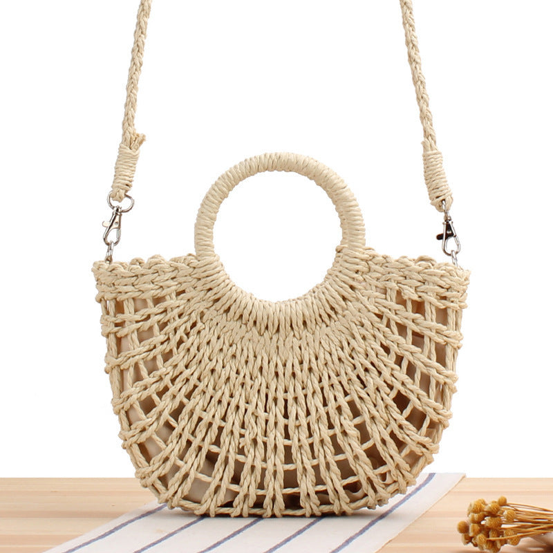 Handtasche Aus Handgearbeitetem Makramee mit Rundem Griff Brehn