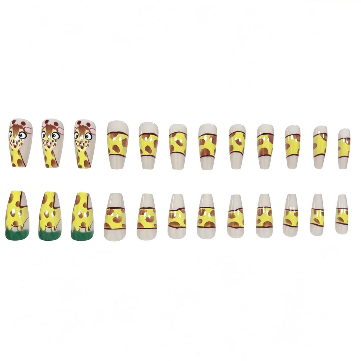 Verspielte Giraffen-themed Nagelkunstverzierungen Brehn