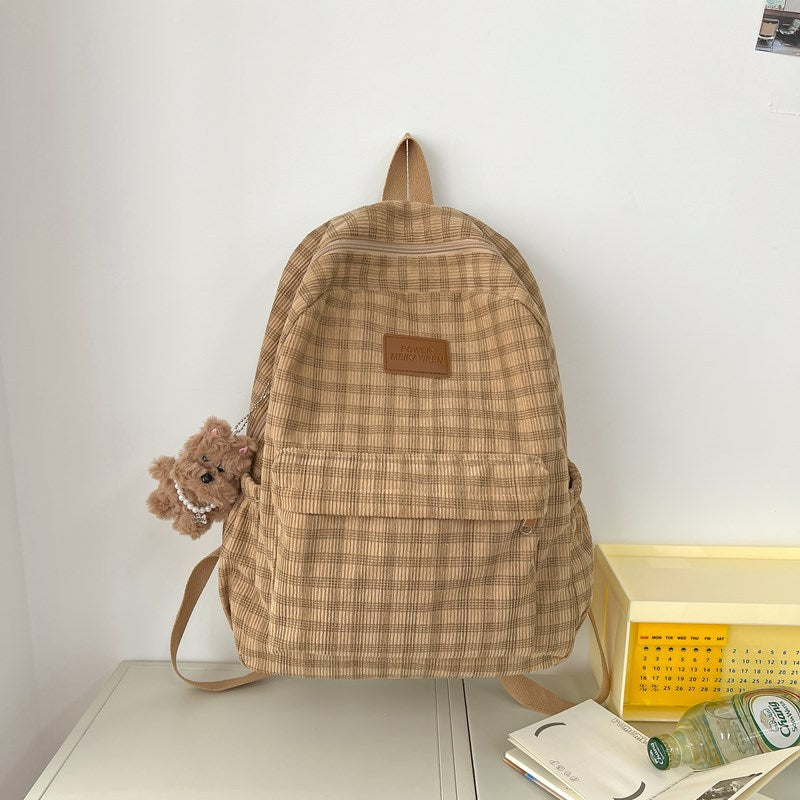 Lässiger karierten Schulrucksack
