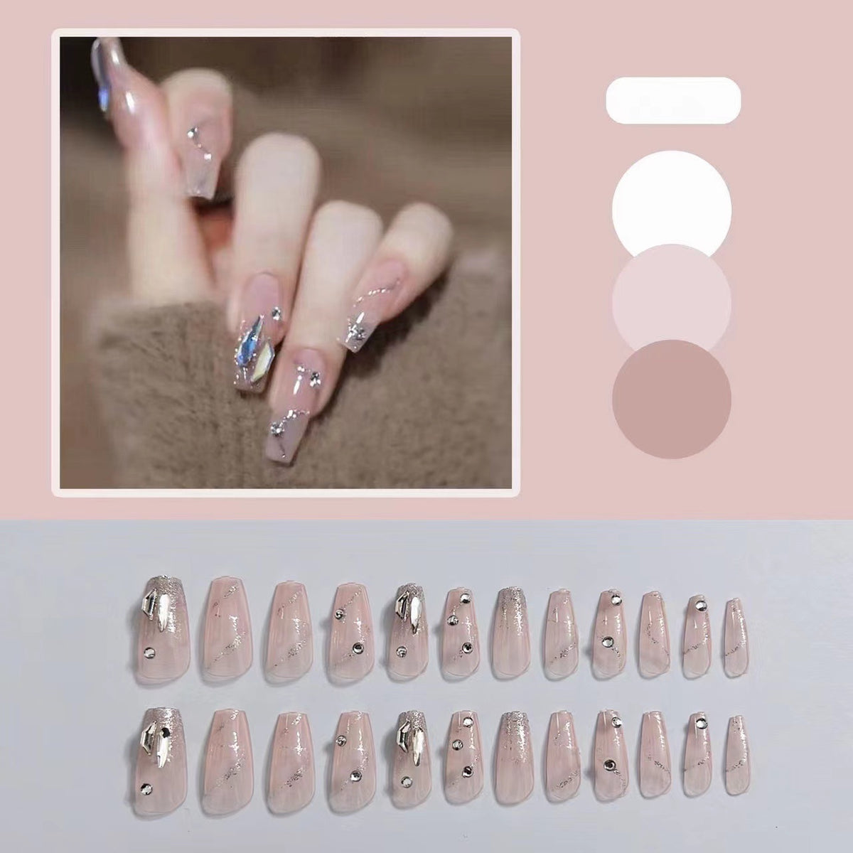 Glamouröse Kunstnägel mit Glitzerakzenten Brehn