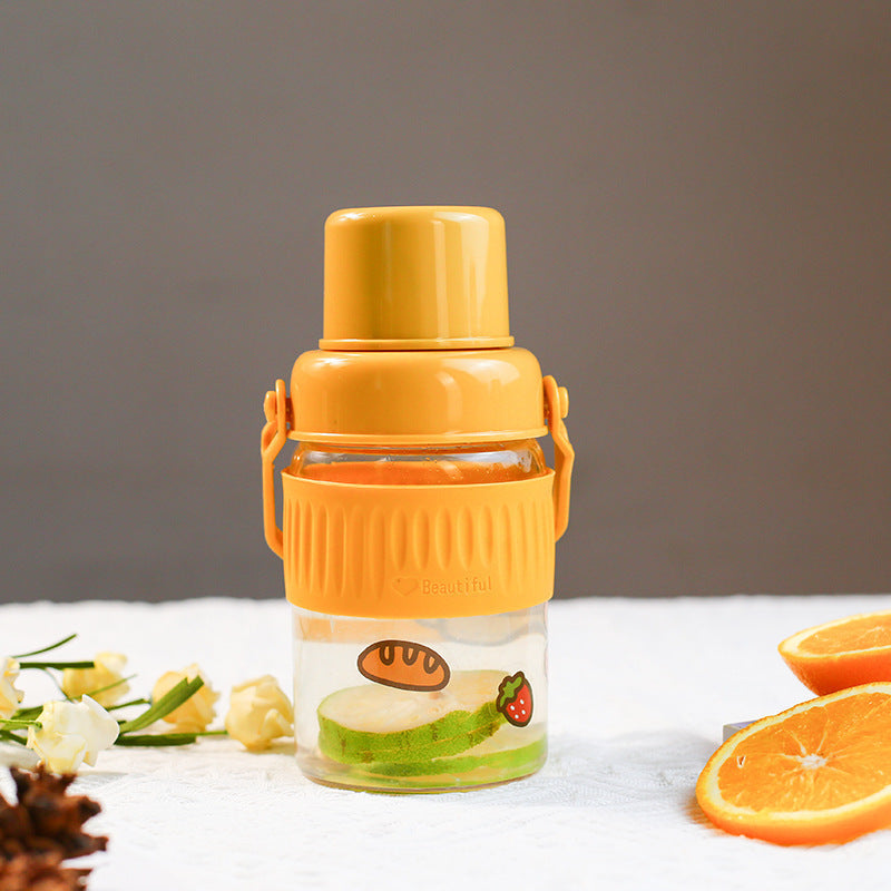 Damen trendige Glas-Trinkflasche mit praktischem Silikon-Schutz Brehn