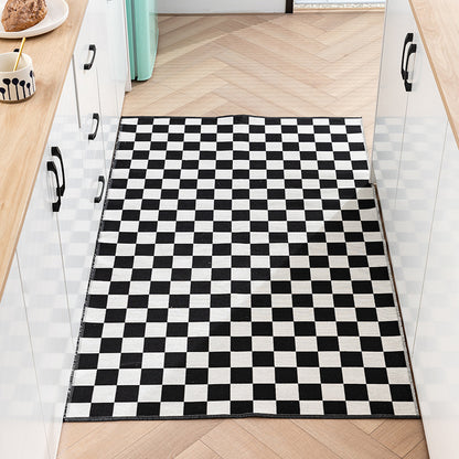 Flachgewebter Wohnzimmer-Teppichläufer mit geometrischem Halbkreis-Design und PVC-Anti-Rutsch Brehn