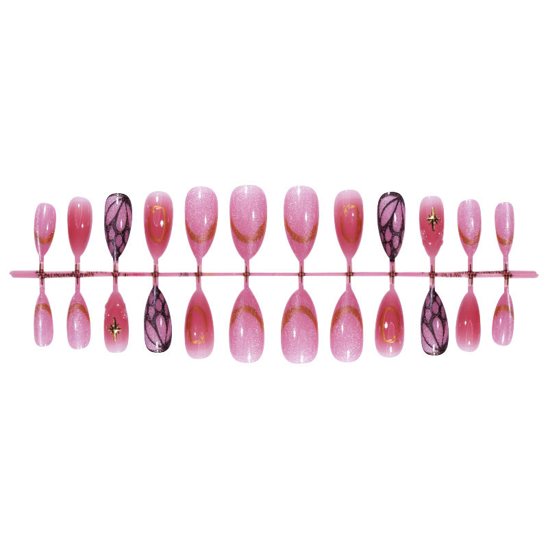 Dekoratives Press-On Nagelkunstset mit schimmerndem Glitzer und eleganten Mustern Brehn