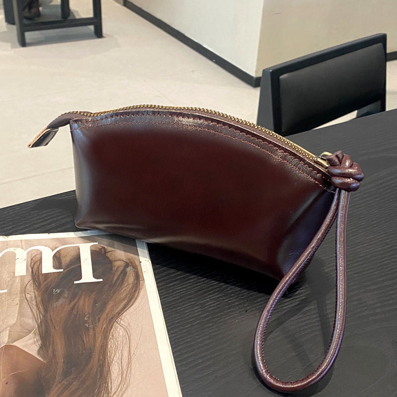 Elegante Kunstleder Kosmetik Tasche mit Reißverschluss Brehn