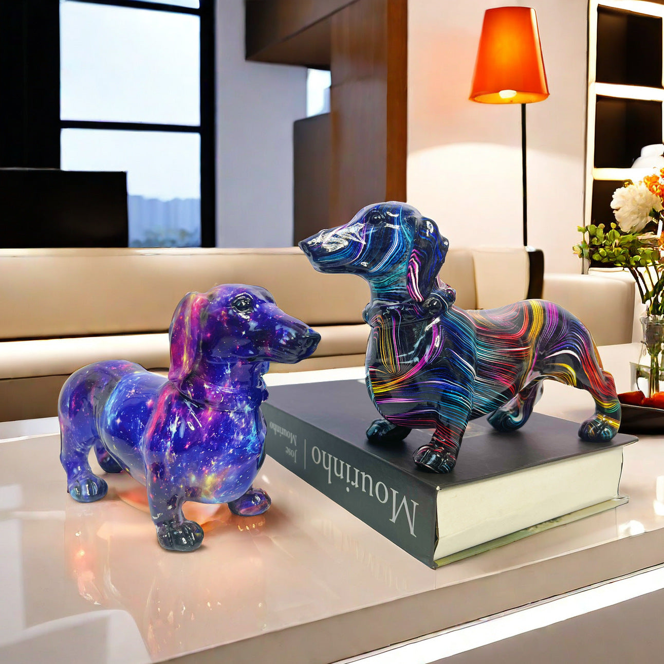 Kreative Dekofigur eines Dachshunds Brehn