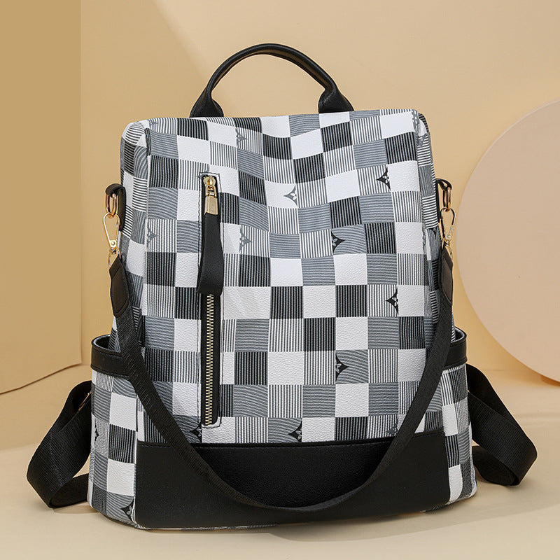 Stylischer Schachbrettmuster-Rucksack