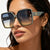Damen oversized quadratische Sonnenbrille mit elegantem Design Brehn