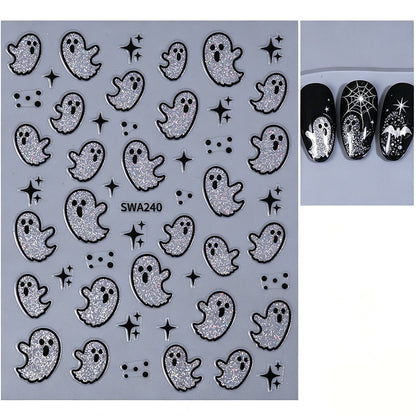 Halloween-Themen Geister Nagelkunst Aufkleber
