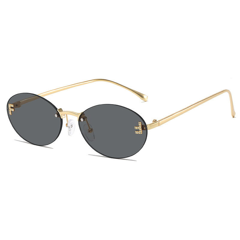 Elegante Metall-Oval-Sonnenbrille Brehn