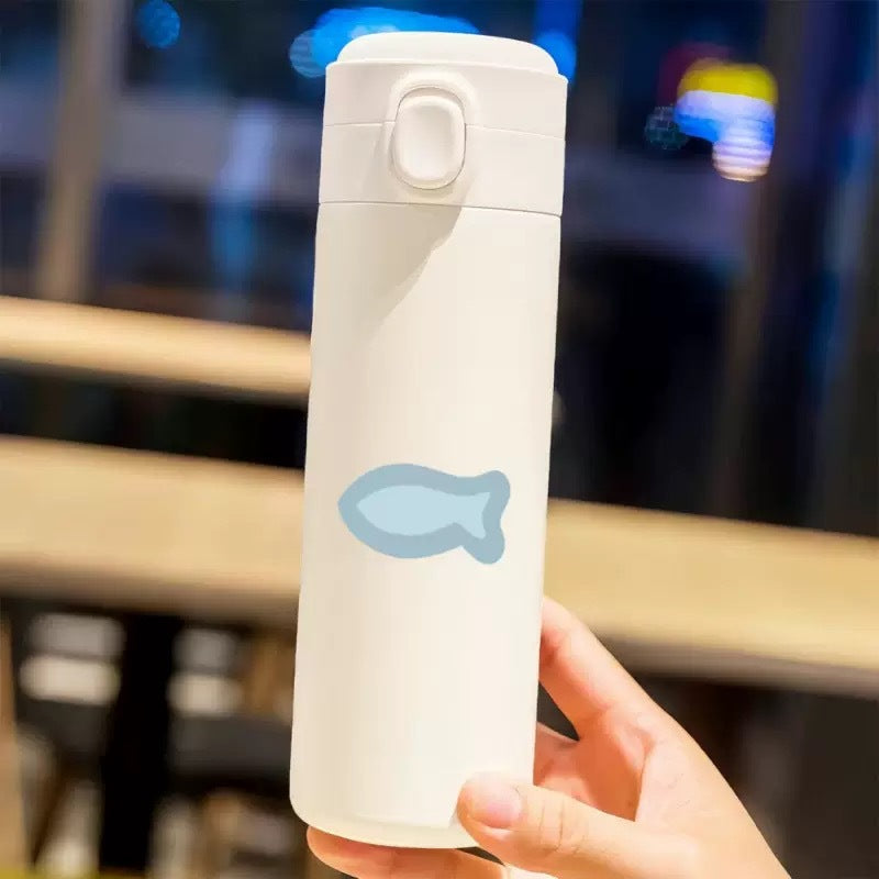 Damen Isoliertrinkflasche mit sicherem Klappverschluss und niedlichem Katzendesign Brehn