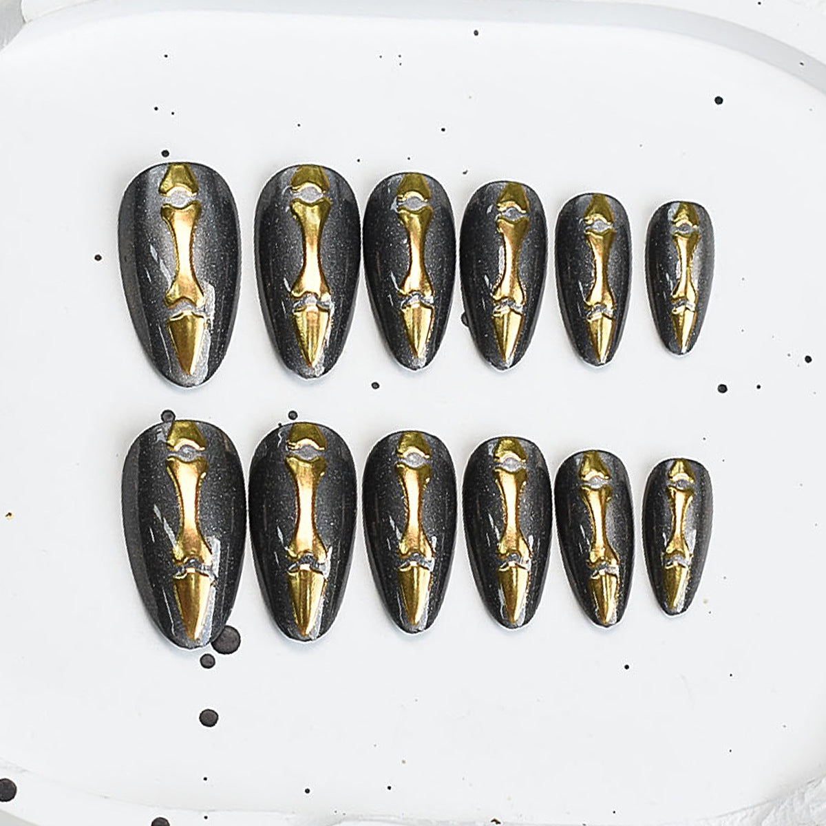 Künstlerisches Press-On-Nagelset mit Kirschblütenmuster Brehn