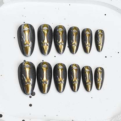 Metallic Dekorative Press-On Nagelspitzen Brehn