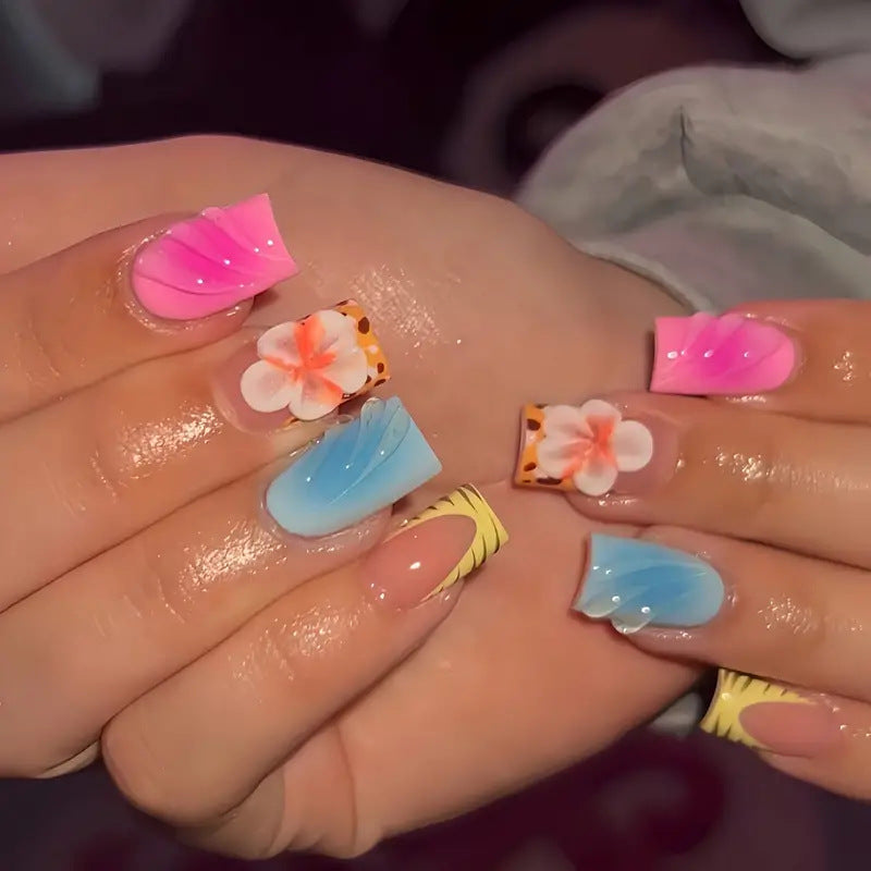 Tropisches Floral Acryl Nagelkunst Set Brehn
