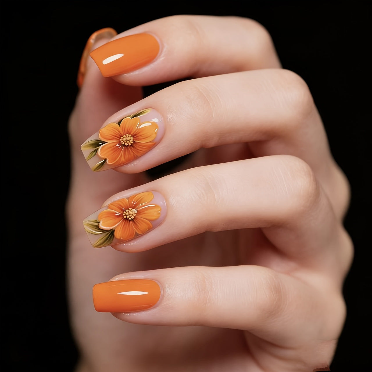 Kunstfingernägel mit Floraler Gestaltung Brehn