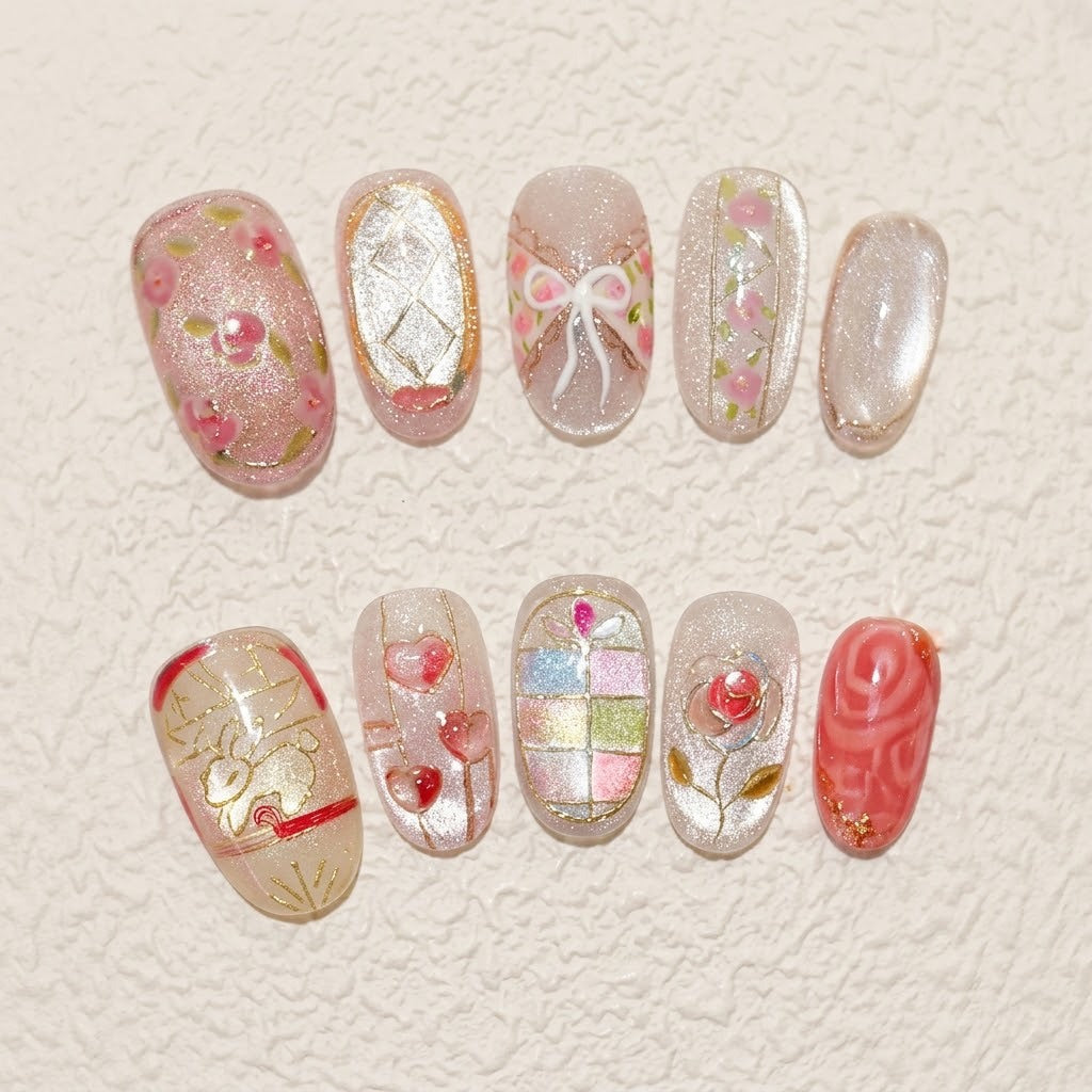 Künstlerische Press-On Nagelkunst Kollektion