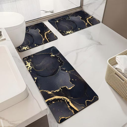 Luxuriöses Marmor-Design Badematten-Set Brehn
