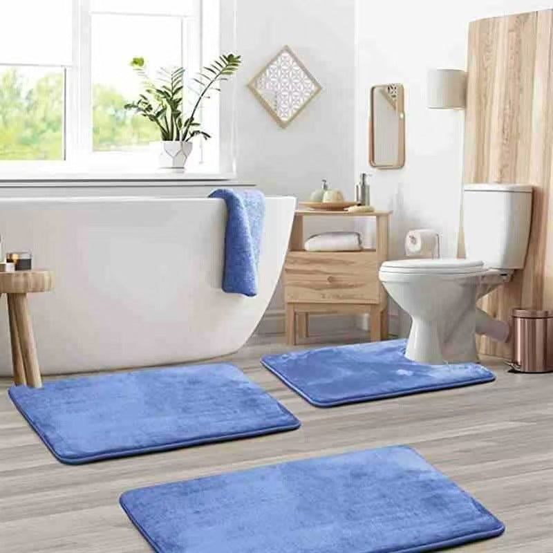 Weiches Plüsch-Badematten-Set
