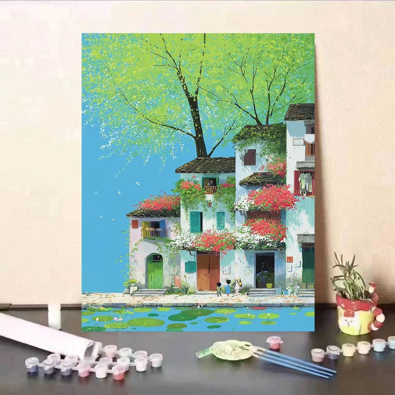 Szenisches Küstendorf Leinwandkunst Brehn