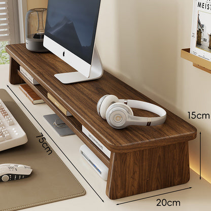 Bamboo Monitor Riser Schreibtisch Organizer mit Unterregal und Kabelmanagement