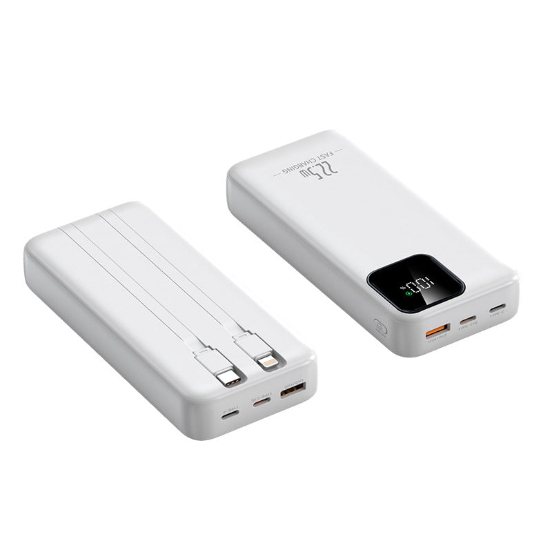 Powerbank mit Integrierten Ladekabeln und Digitaler Ladeanzeige Brehn