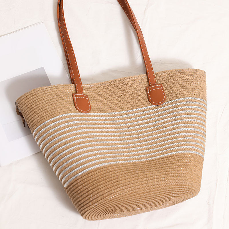 Damen Strandtasche mit robusten Ledergriffen Brehn