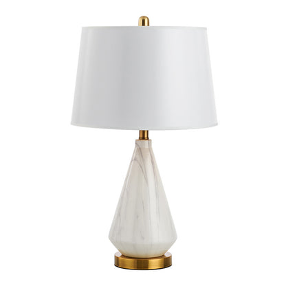 Elegante Tischlampe mit Marmorfuß und goldenen Akzenten