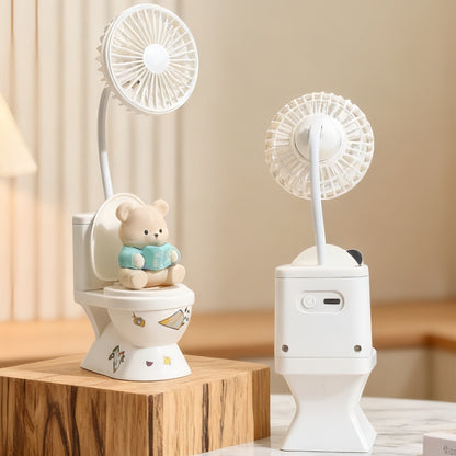 Damen Niedlicher Handventilator mit plüschigem Bären-Design Brehn