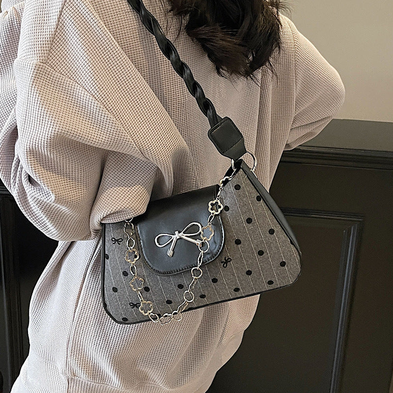 Klassische Polka-Dot Handgefertigte Schultertasche