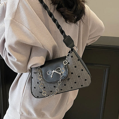 Klassische Polka-Dot Handgefertigte Schultertasche