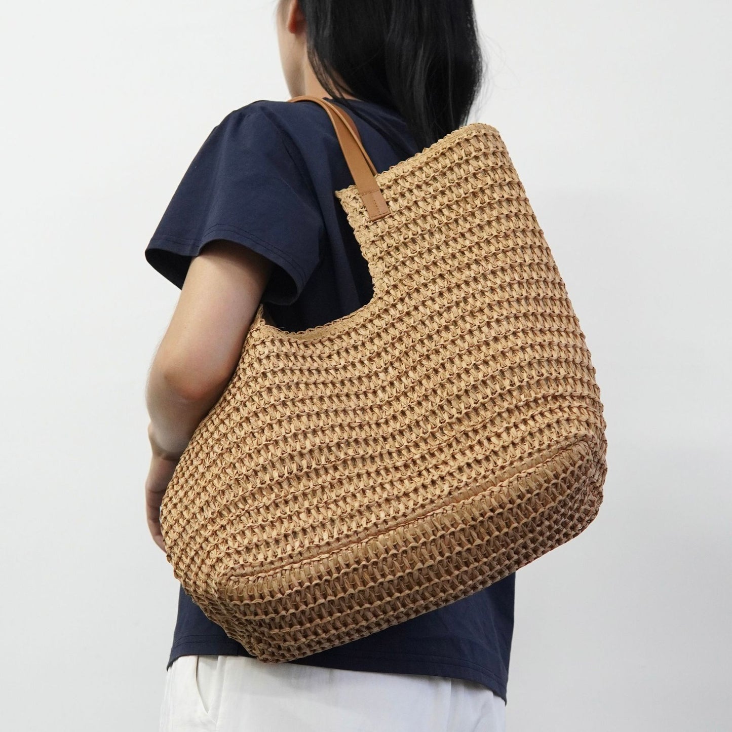 Geräumige Bast-Strandtasche Brehn