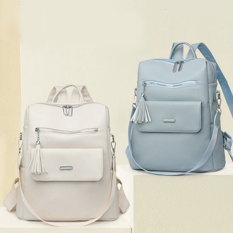 Stylischer Mehrfach-Taschen Leder Rucksack Brehn 1788673935