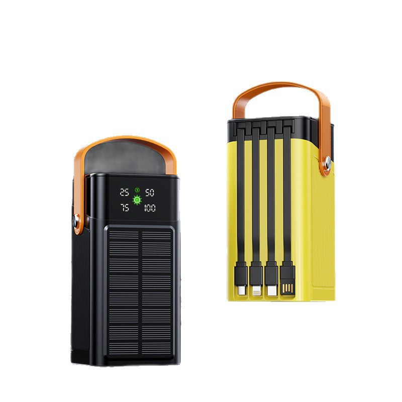 Tragbare Solar-Powerbank mit Integrierter Led-Anzeige und Multifunktionalem Ladekabel Brehn