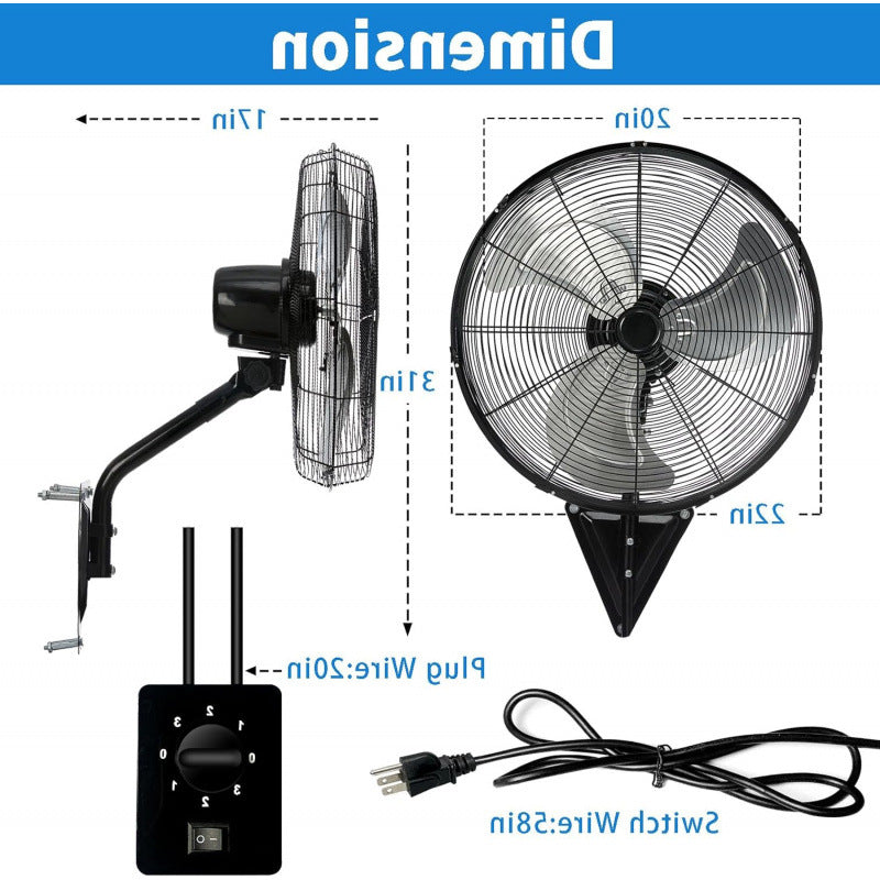 Unisex Wandventilator mit leistungsstarker Luftzirkulation Brehn