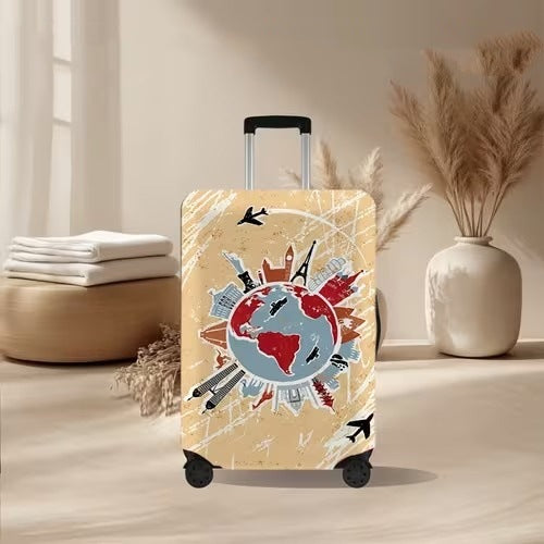 Unisex nan elastische Kofferhülle mit vulkanischem Lava-Marmordesign, dehnbarer Schutzüberzug für Trolley Brehn