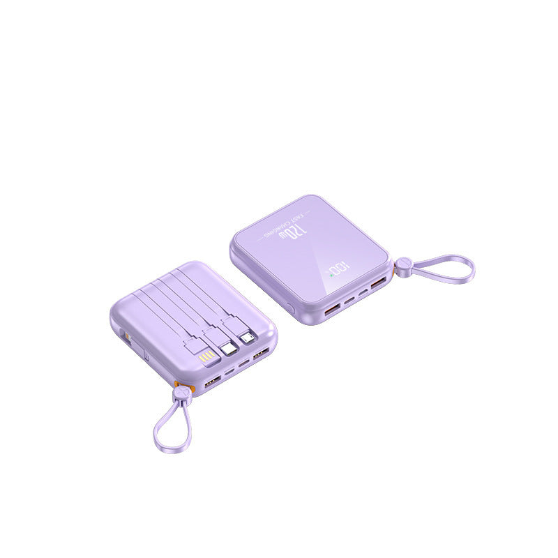 Tragbare Powerbank mit integriertem Ladekabel und LED-Anzeige Brehn