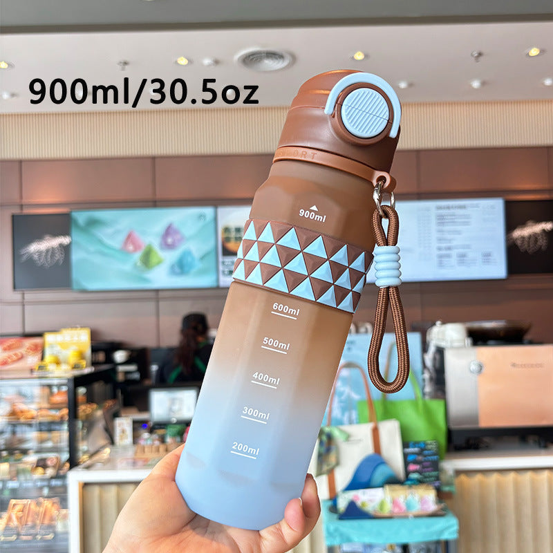 Damen Sportliche Wasserflasche mit praktischer Messskala Brehn