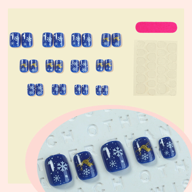 Kunstnagelset mit festlichem Schneeflocken-Design Brehn
